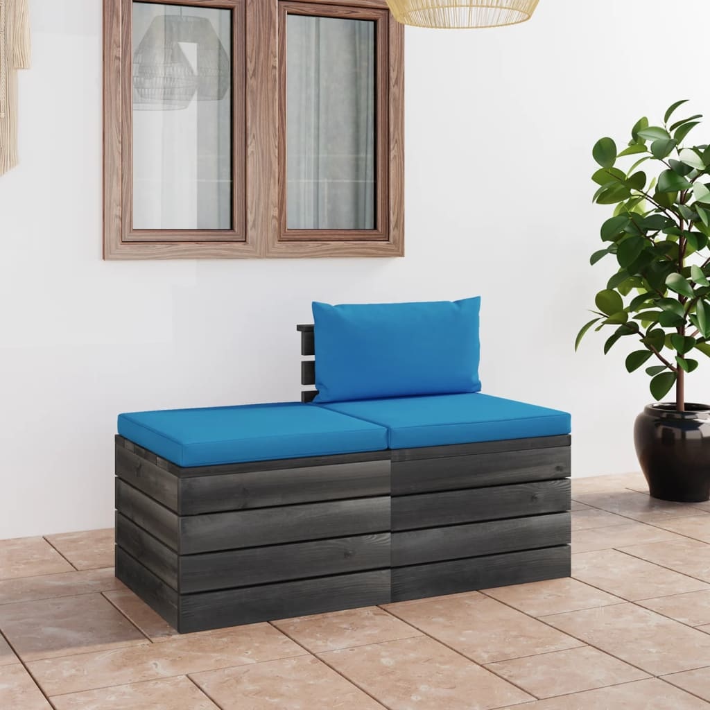 VidaXL 2-delige Loungeset met kussens pallet massief grenenhout
