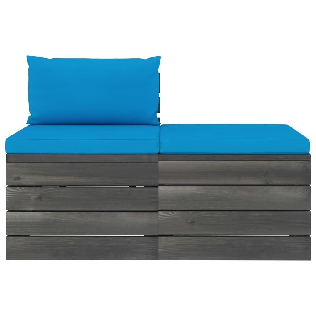 VidaXL 2-delige Loungeset met kussens pallet massief grenenhout