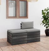 VidaXL 2-delige Loungeset met kussens pallet massief grenenhout