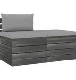 VidaXL 2-delige Loungeset met kussens pallet massief grenenhout