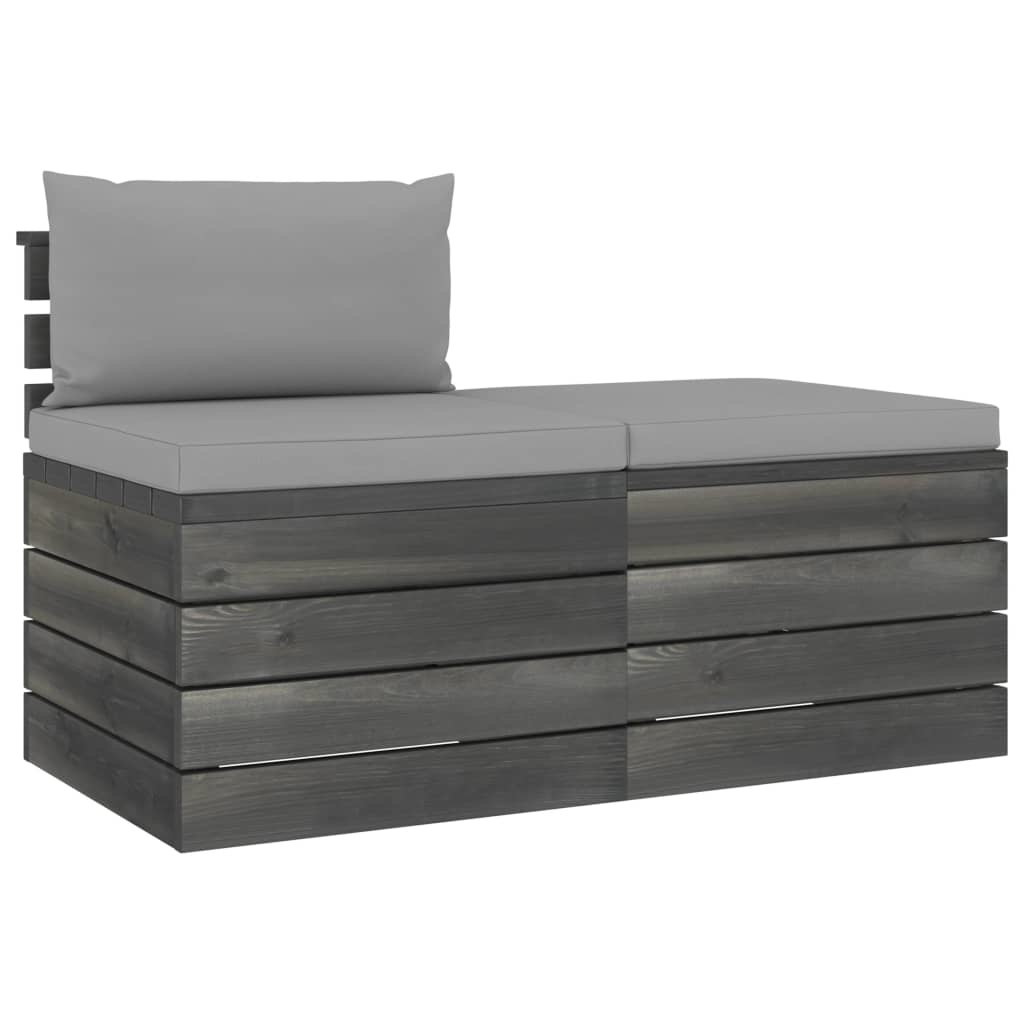 VidaXL 2-delige Loungeset met kussens pallet massief grenenhout