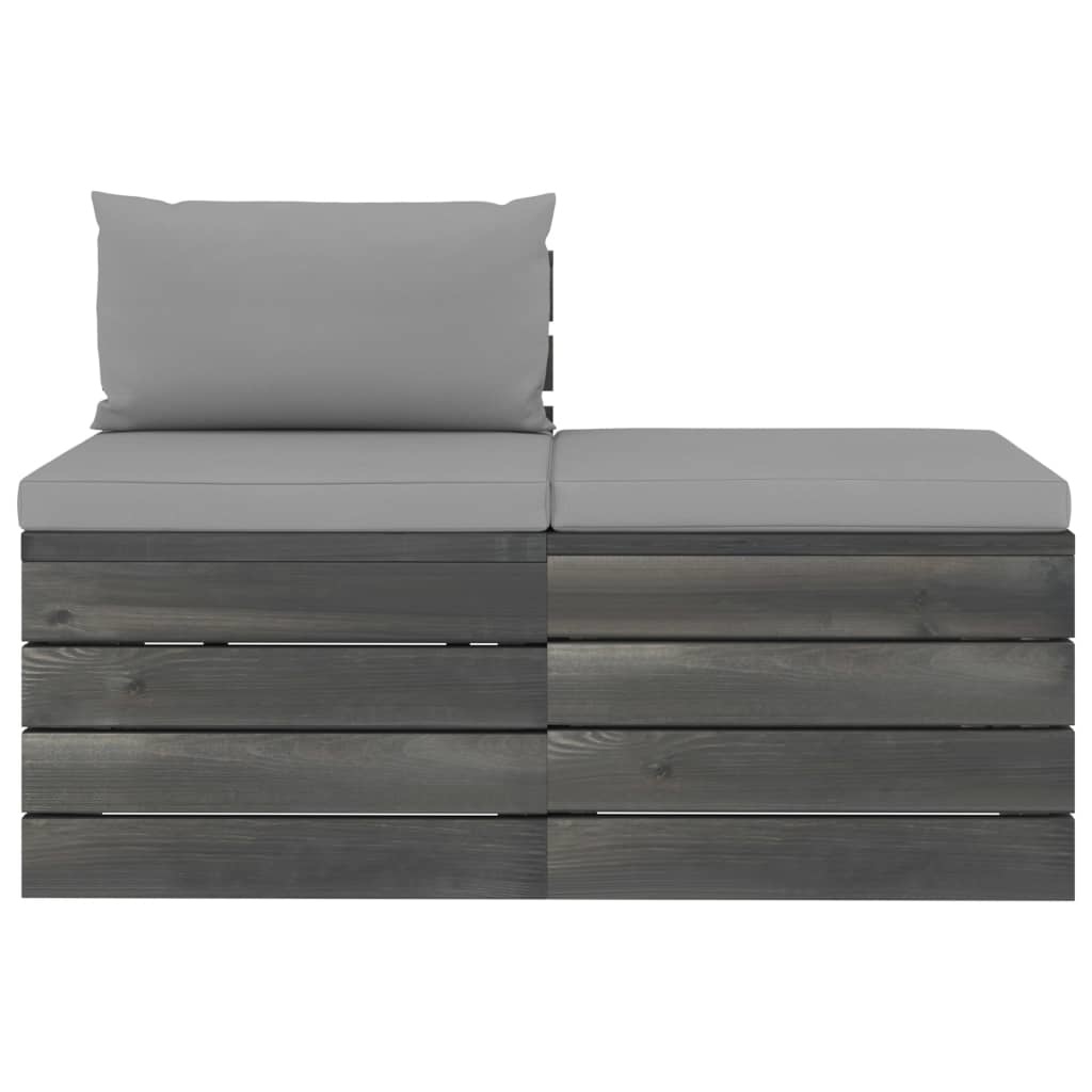 VidaXL 2-delige Loungeset met kussens pallet massief grenenhout