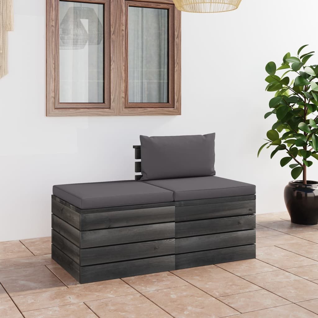 VidaXL 2-delige Loungeset met kussens pallet massief grenenhout