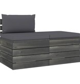 VidaXL 2-delige Loungeset met kussens pallet massief grenenhout