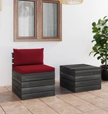 VidaXL 2-delige Loungeset met kussens pallet massief grenenhout