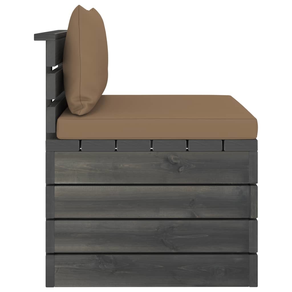 VidaXL 2-delige Loungeset met kussens pallet massief grenenhout