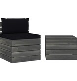 VidaXL 2-delige Loungeset met kussens pallet massief grenenhout