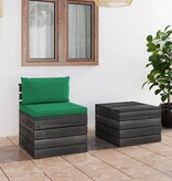 VidaXL 2-delige Loungeset met kussens pallet massief grenenhout