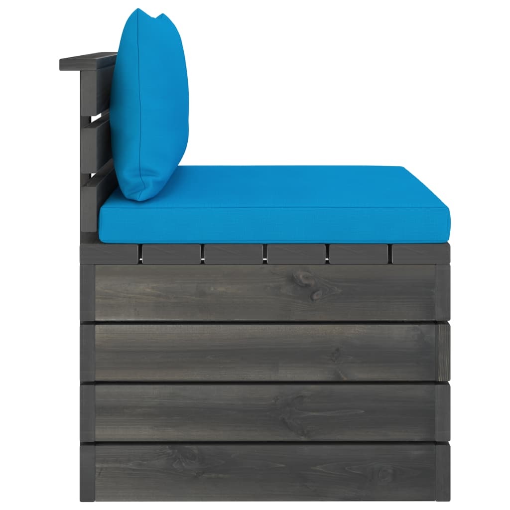 VidaXL 2-delige Loungeset met kussens pallet massief grenenhout