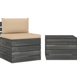 VidaXL 2-delige Loungeset met kussens pallet massief grenenhout