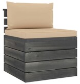 VidaXL 2-delige Loungeset met kussens pallet massief grenenhout