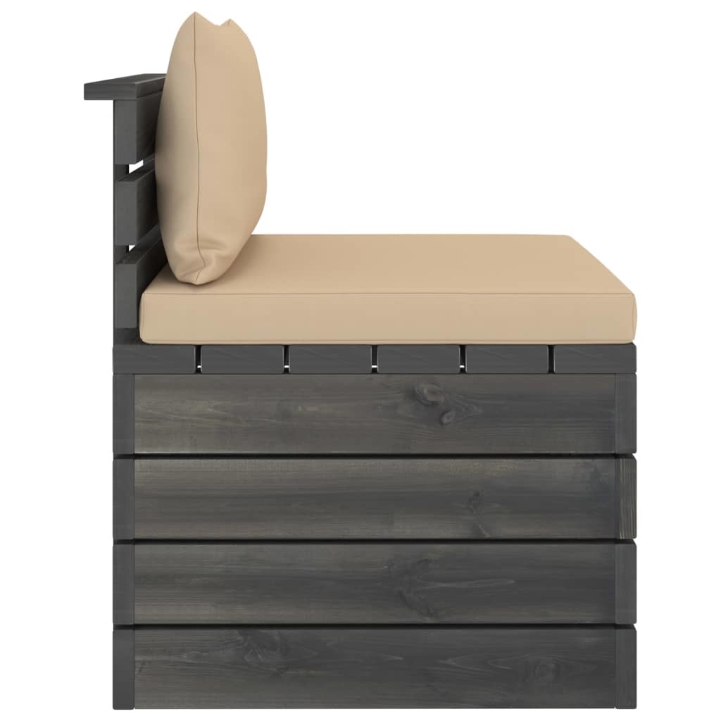 VidaXL 2-delige Loungeset met kussens pallet massief grenenhout