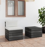 VidaXL 2-delige Loungeset met kussens pallet massief grenenhout