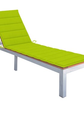 VidaXL Ligbed met kussen massief acaciahout en gegalvaniseerd staal