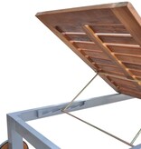 VidaXL Ligbed met kussen massief acaciahout en gegalvaniseerd staal