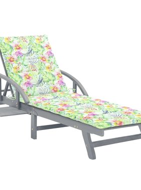 VidaXL Ligbed met kussen massief acaciahout