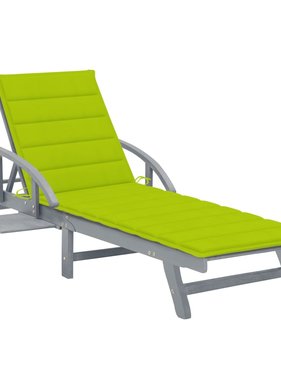 VidaXL Ligbed met kussen massief acaciahout