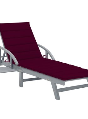 VidaXL Ligbed met kussen massief acaciahout