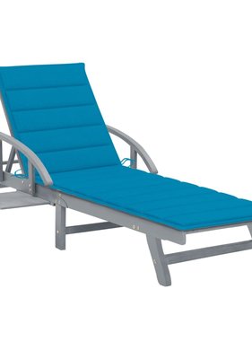 VidaXL Ligbed met kussen massief acaciahout