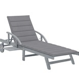 VidaXL Ligbed met kussen massief acaciahout