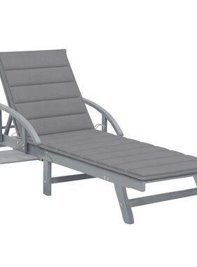 VidaXL Ligbed met kussen massief acaciahout