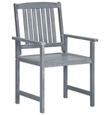 VidaXL Regisseursstoelen 4 st met kussens massief acaciahout grijs