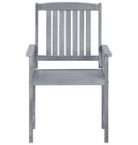 VidaXL Regisseursstoelen 4 st met kussens massief acaciahout grijs