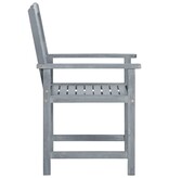 VidaXL Regisseursstoelen 4 st met kussens massief acaciahout grijs