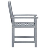 VidaXL Regisseursstoelen 4 st met kussens massief acaciahout grijs