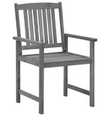 VidaXL Regisseursstoelen 4 st met kussens massief acaciahout grijs