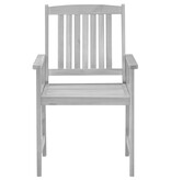 VidaXL Regisseursstoelen 4 st met kussens massief acaciahout grijs