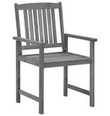 VidaXL Regisseursstoelen 4 st met kussens massief acaciahout grijs