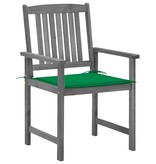 VidaXL Regisseursstoelen 4 st met kussens massief acaciahout grijs