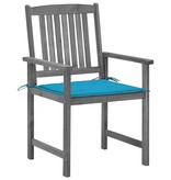 VidaXL Regisseursstoelen 4 st met kussens massief acaciahout grijs
