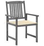 VidaXL Regisseursstoelen 4 st met kussens massief acaciahout grijs