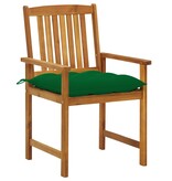 VidaXL Regisseursstoelen 4 st met kussens massief acaciahout