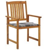 VidaXL Regisseursstoelen 4 st met kussens massief acaciahout