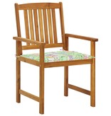 VidaXL Regisseursstoelen 4 st met kussens massief acaciahout