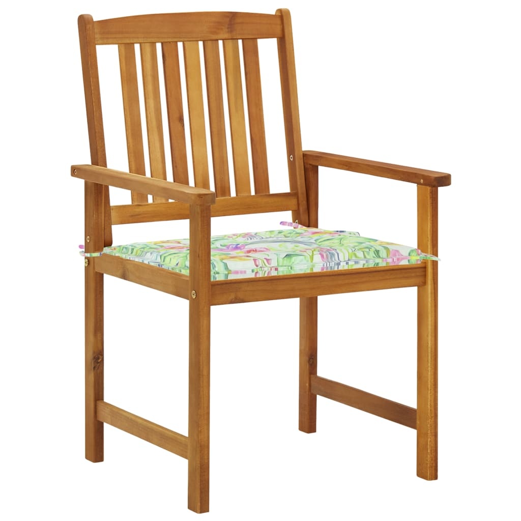 VidaXL Regisseursstoelen 4 st met kussens massief acaciahout