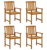 VidaXL Regisseursstoelen 4 st met kussens massief acaciahout