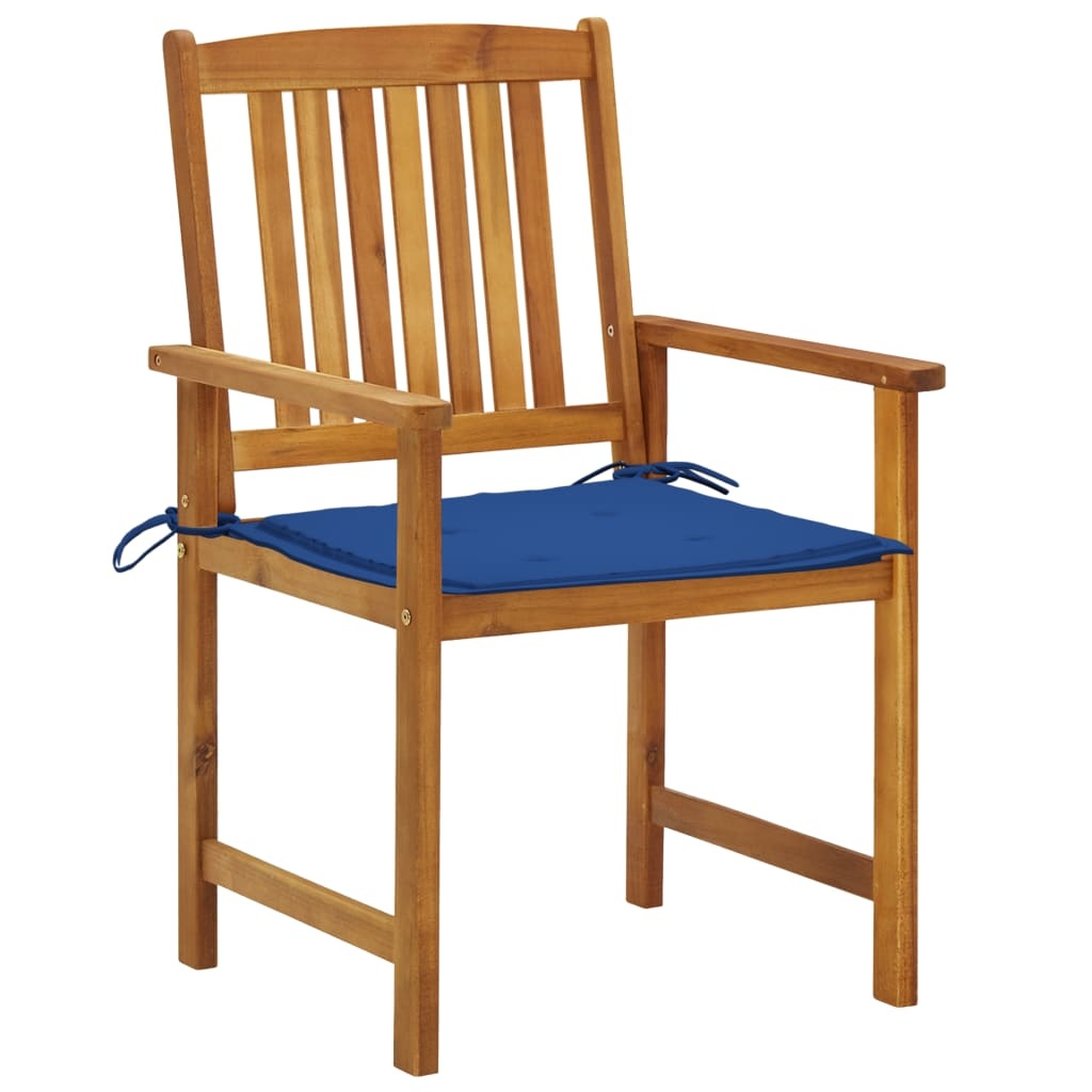 VidaXL Regisseursstoelen 4 st met kussens massief acaciahout
