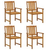 VidaXL Regisseursstoelen 4 st met kussens massief acaciahout