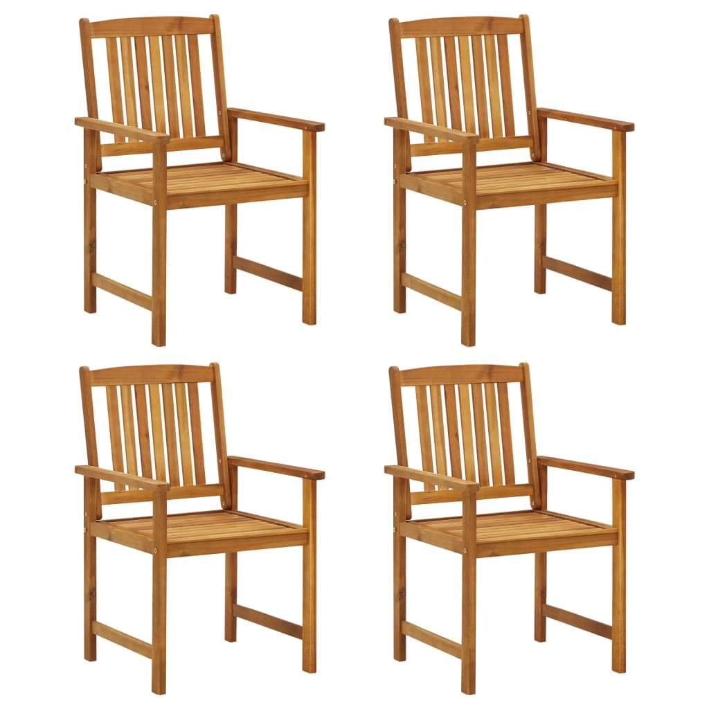 VidaXL Regisseursstoelen 4 st met kussens massief acaciahout