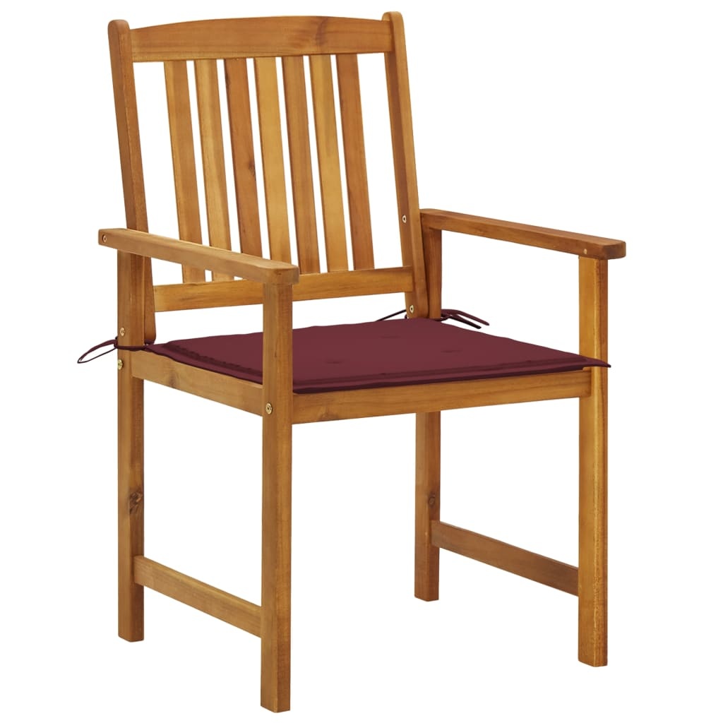VidaXL Regisseursstoelen 4 st met kussens massief acaciahout