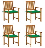VidaXL Regisseursstoelen 4 st met kussens massief acaciahout