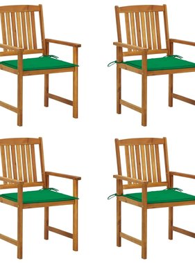 VidaXL Regisseursstoelen 4 st met kussens massief acaciahout