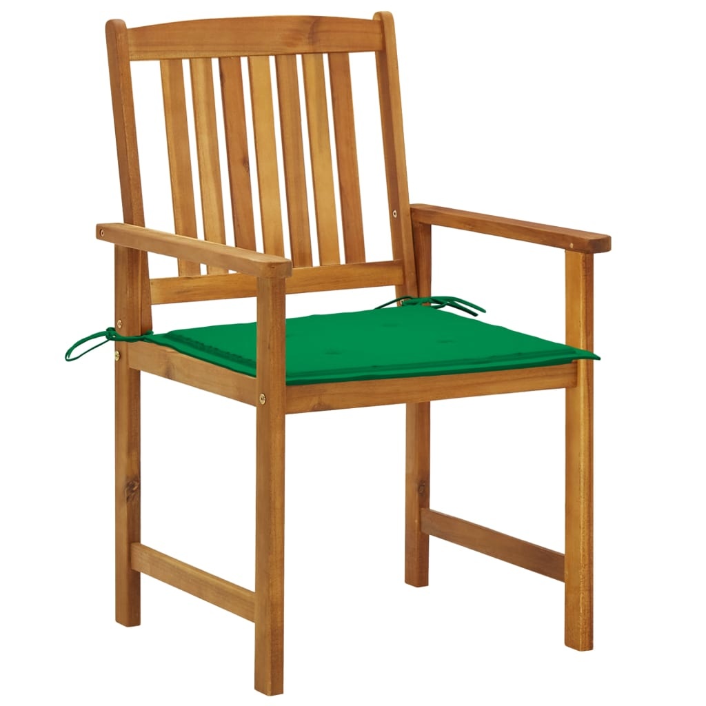 VidaXL Regisseursstoelen 4 st met kussens massief acaciahout