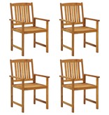 VidaXL Regisseursstoelen 4 st met kussens massief acaciahout