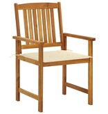 VidaXL Regisseursstoelen 4 st met kussens massief acaciahout