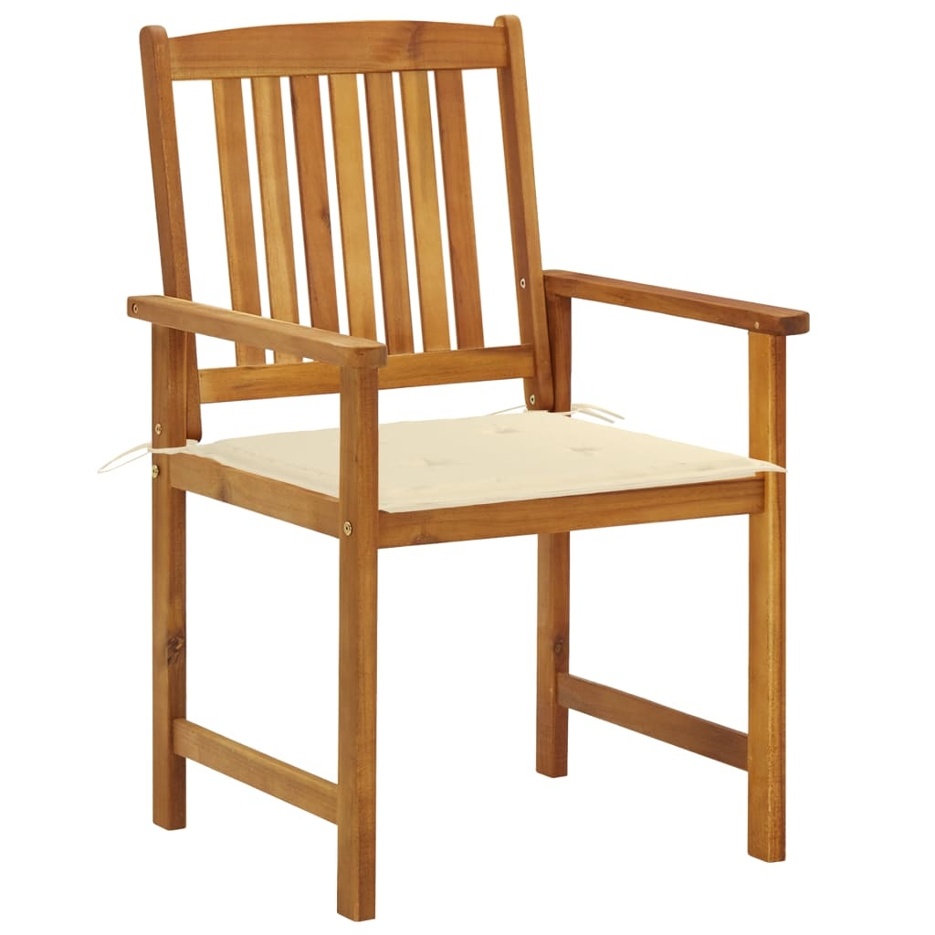VidaXL Regisseursstoelen 4 st met kussens massief acaciahout
